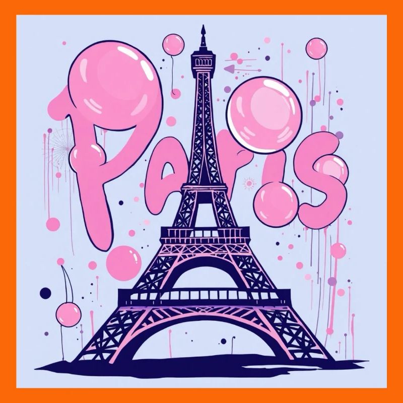 Paris Graffiti at the Eiffel Tower - Flying Gum
