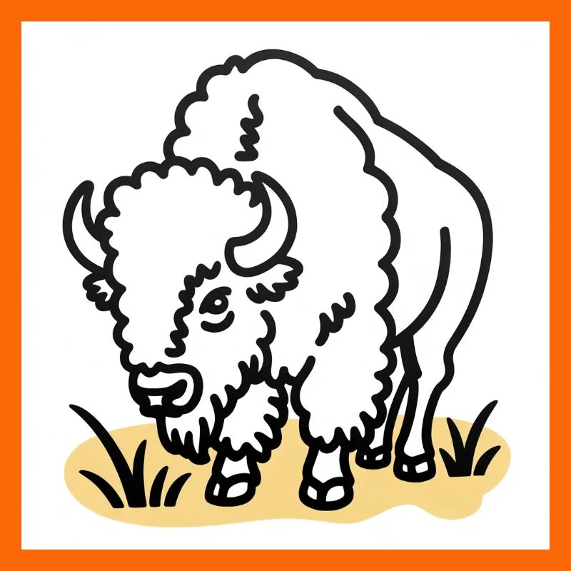 Bison auf gelbem Gras