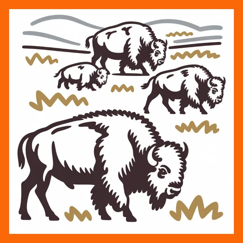 Bisonherde auf der Steppe
