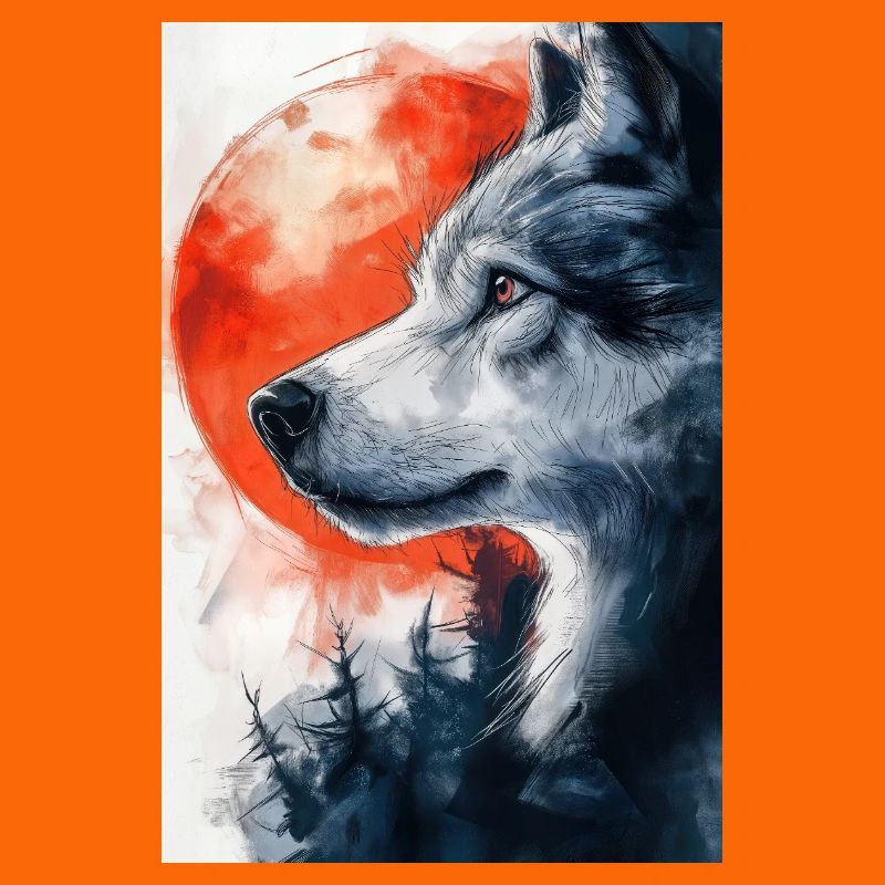 Illustration eines Wolfes