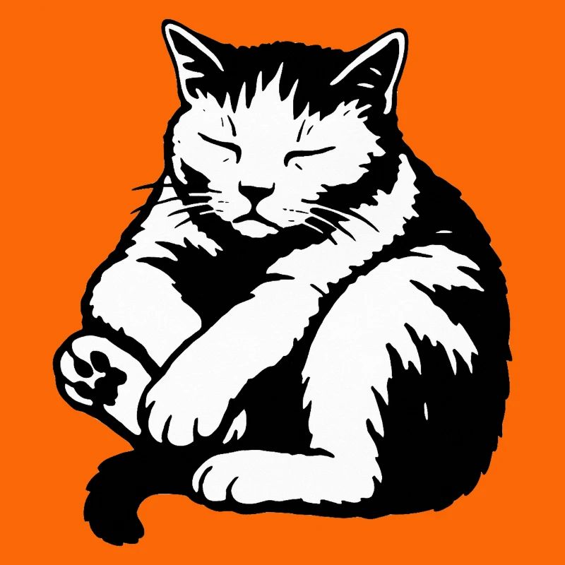 Silhouette du chat endormi