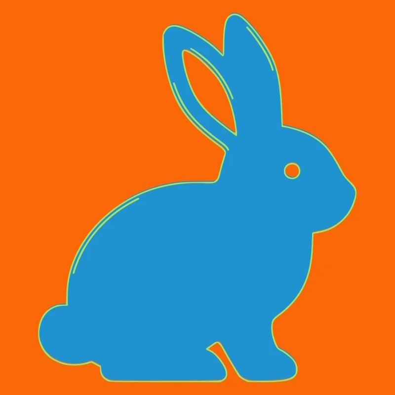 Neon Bunny Y2K Cute Vector