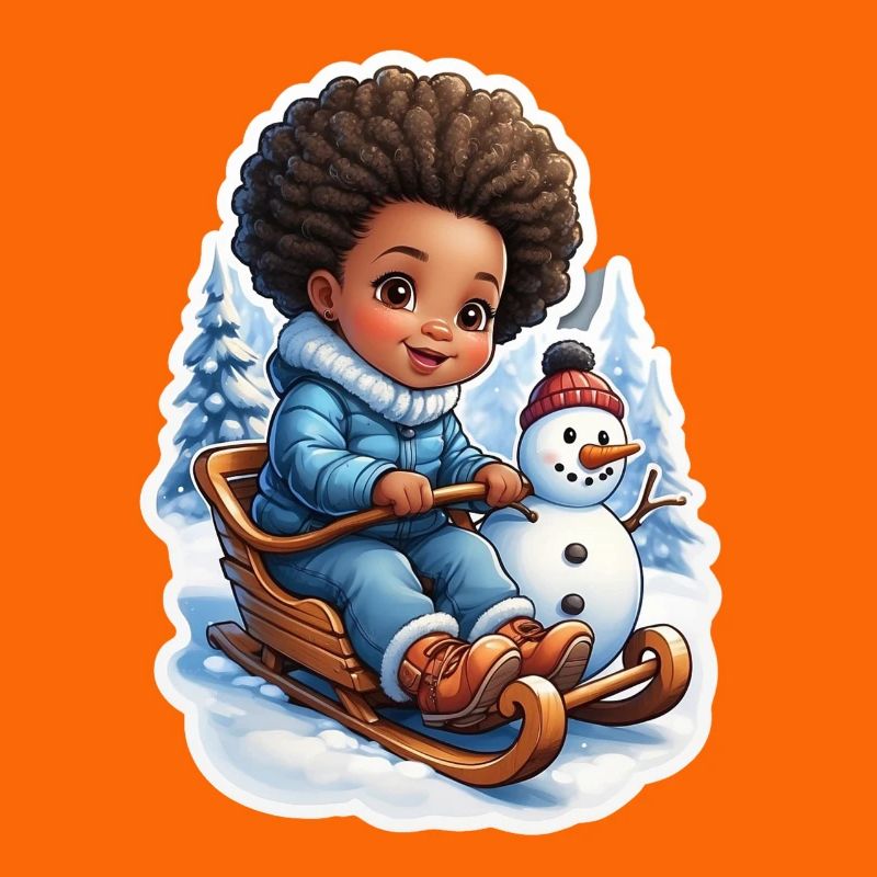 Winterspaß mit Schneemann und Schlitten