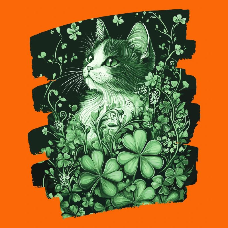 Chat trèfle de la Saint-Patrick
