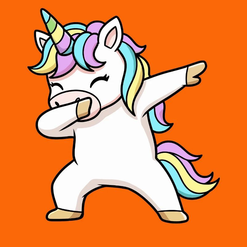 Buntes Einhorn in Dab Position 