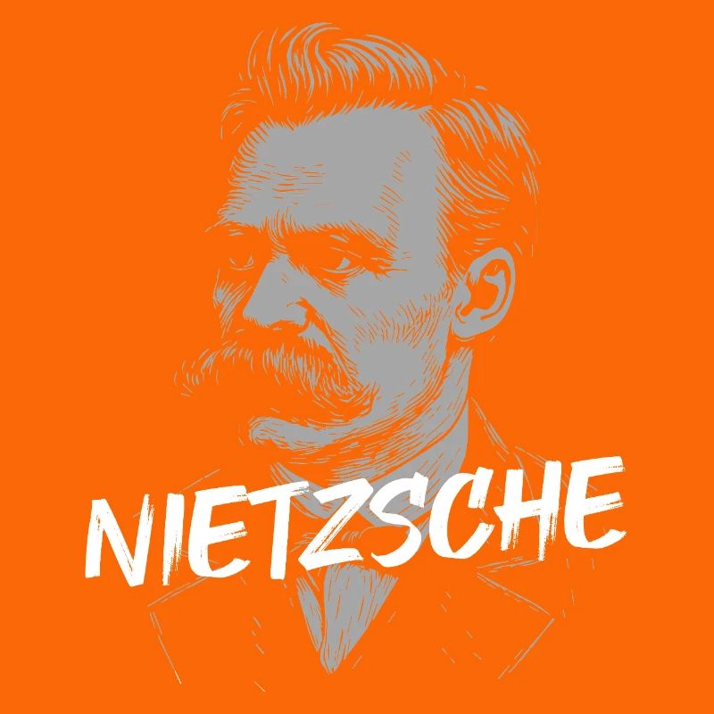 Nietzsche Philosopher Portrait with Bold Text