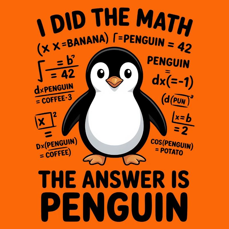 Math Sayings Penguin Funny Math Gift