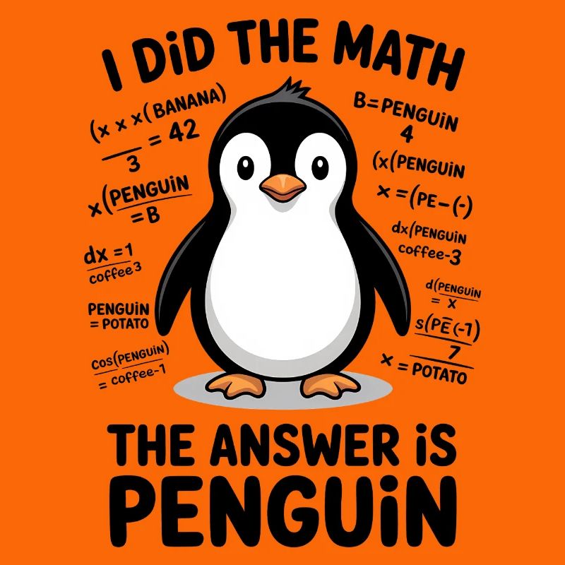 Math Sayings Penguin Funny Math Gift