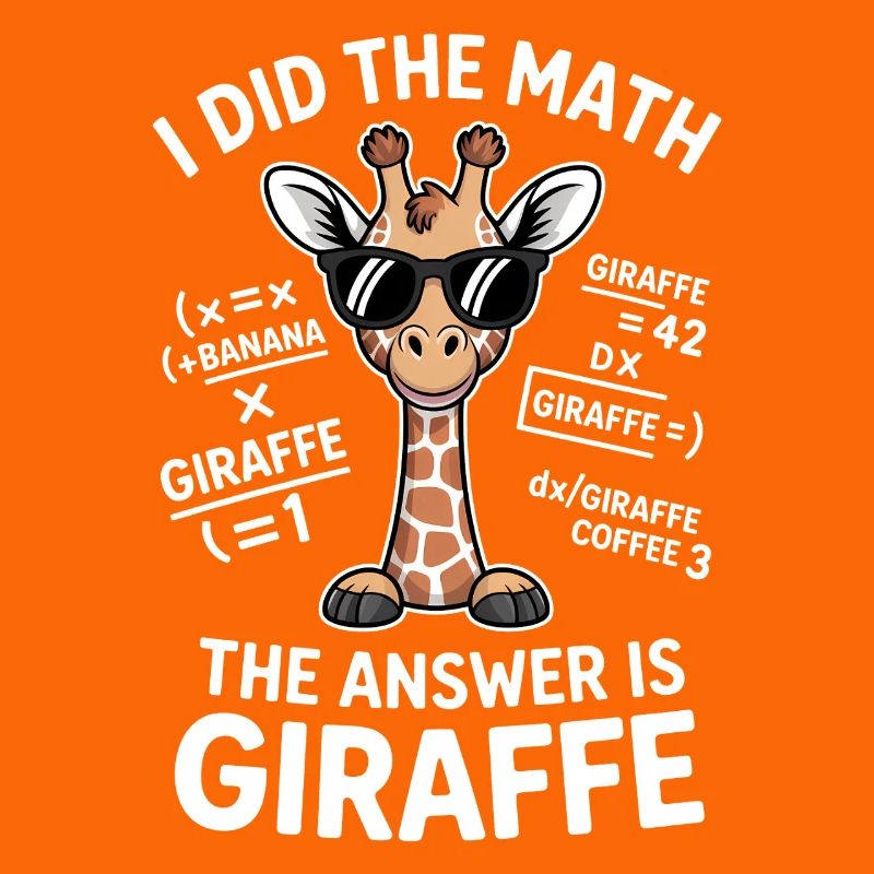 Math Sayings Giraffe Funny Math Gift