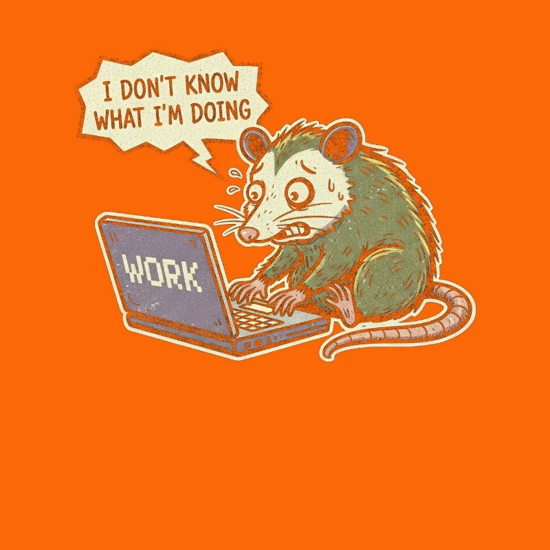 Confused rat at laptop while working