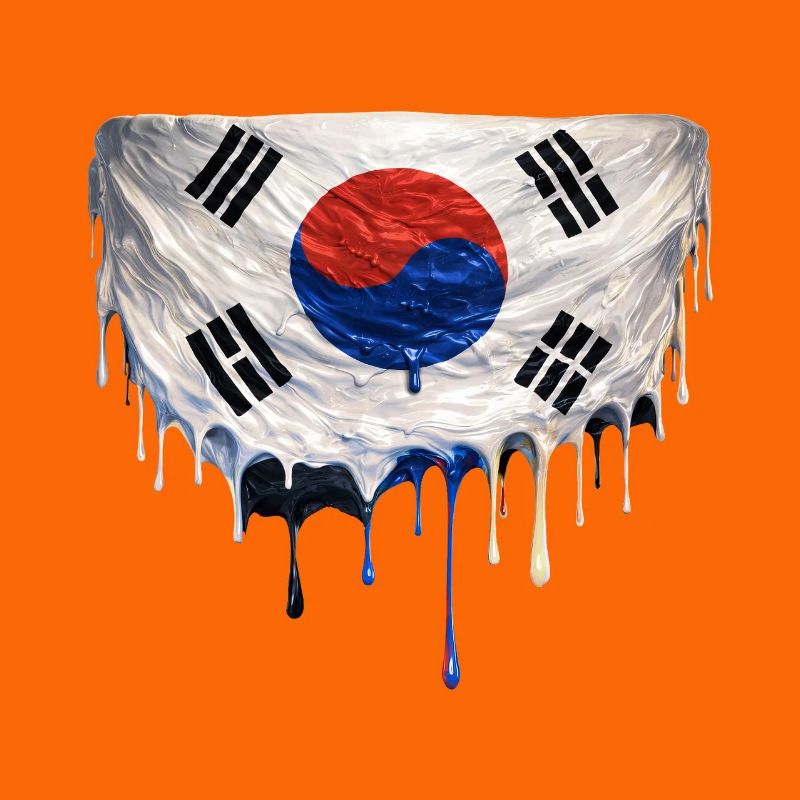 Drapeau coréen dégoulinant