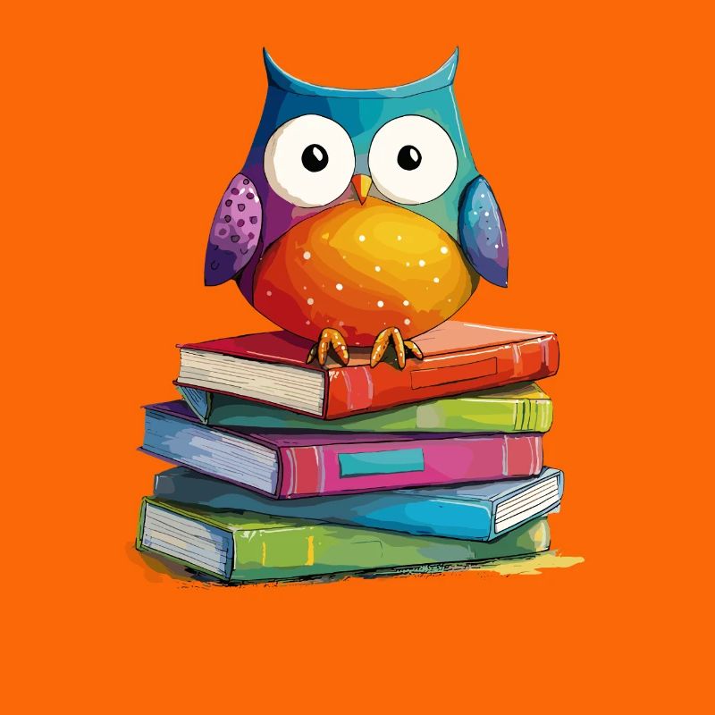 Bücherstapel Eule