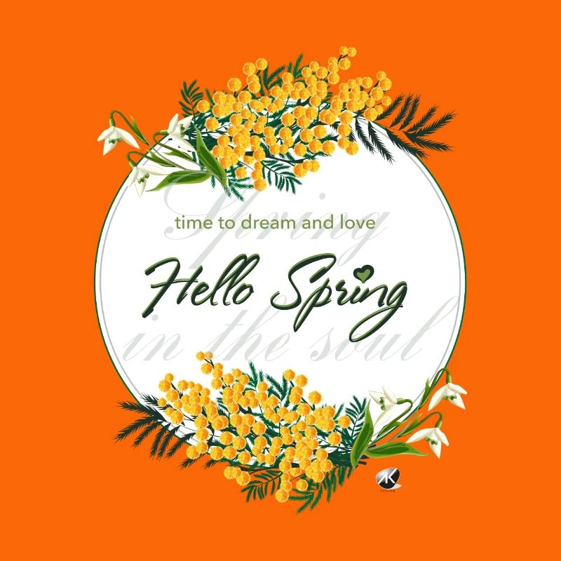 Mimosa and spring bells. Hello spring