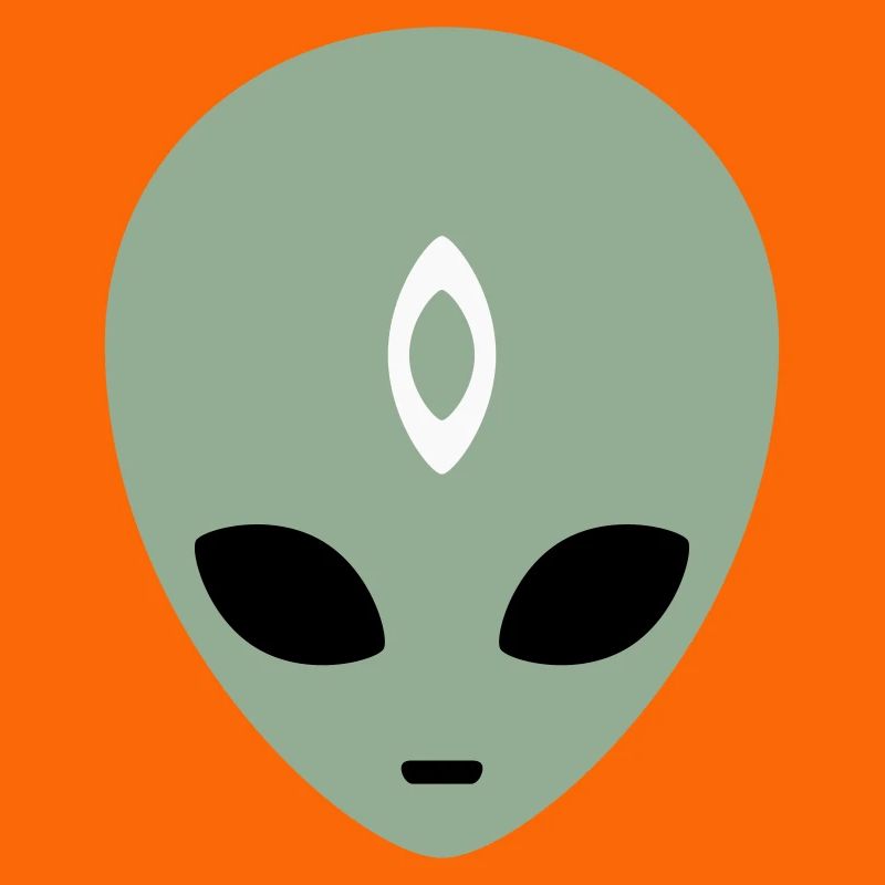Alien Head Third Eye (drei Farben)