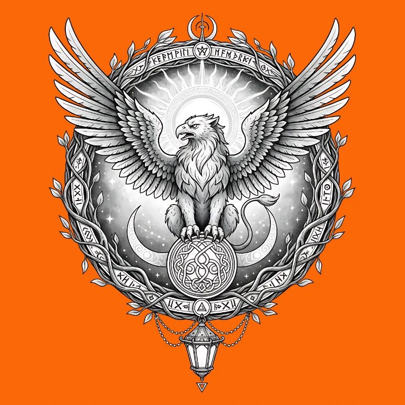 Cosmic Eagle with Rune Ring