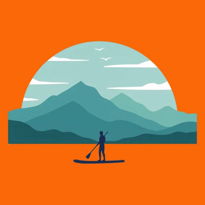 Paddleboard Dawn Over Peaks