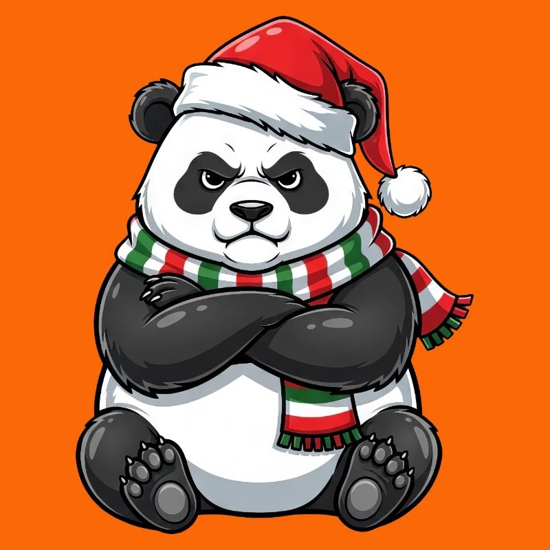 Grumpy Panda Weihnachtsmann Weihnachtsmütze 