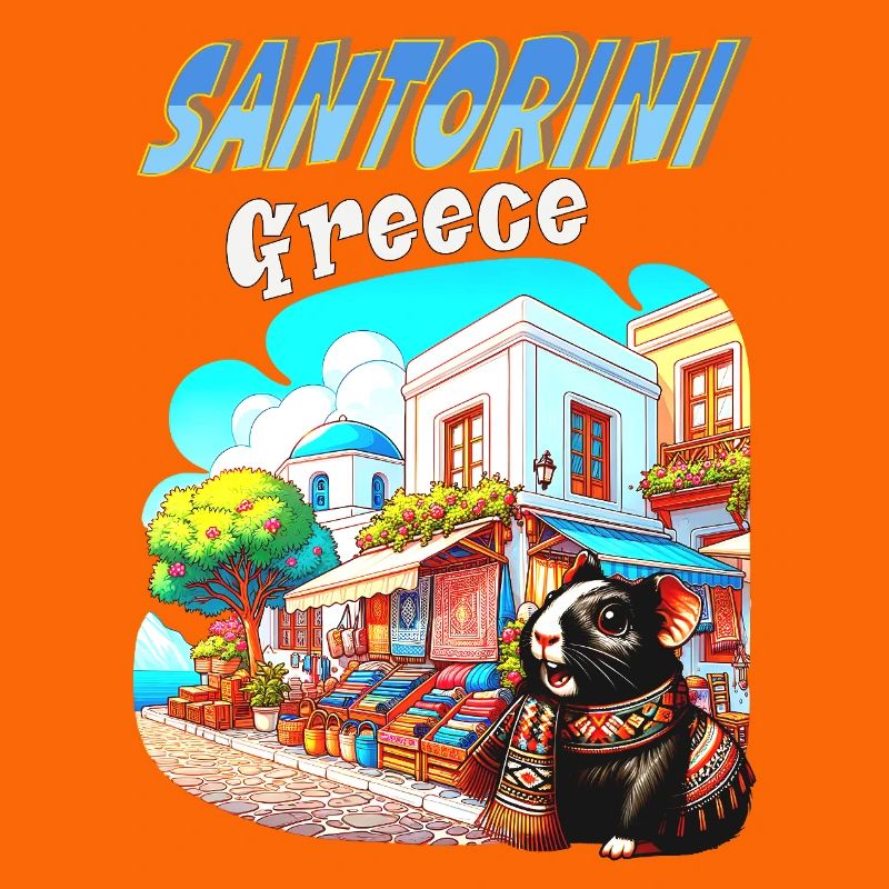Aventures de cochons d’Inde à Santorin, Grèce