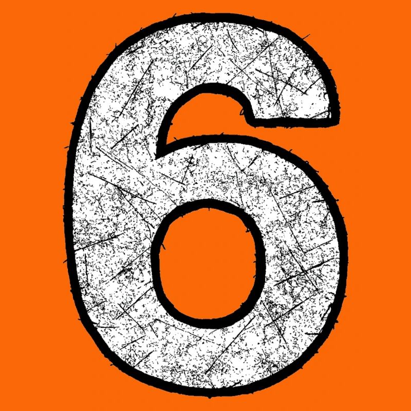 Six digits with scratch texture