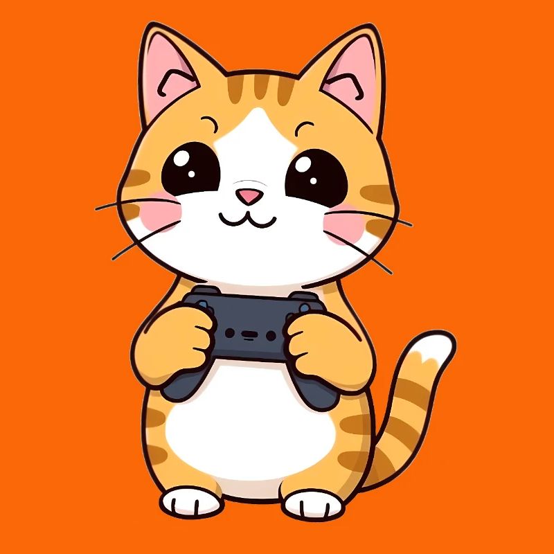 Gaming Katze mit Controller