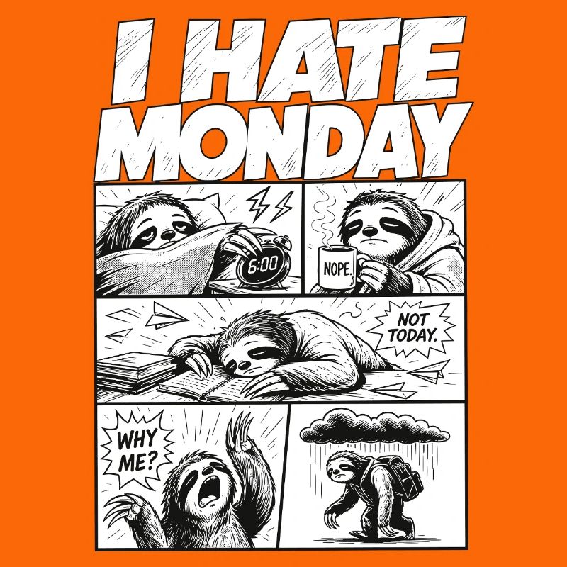 Je déteste Monday Sloth Comic