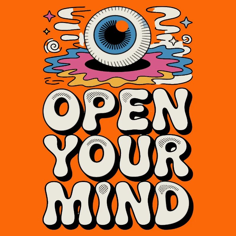 Open Your Mind Psychedelic Eye Retro Hippie