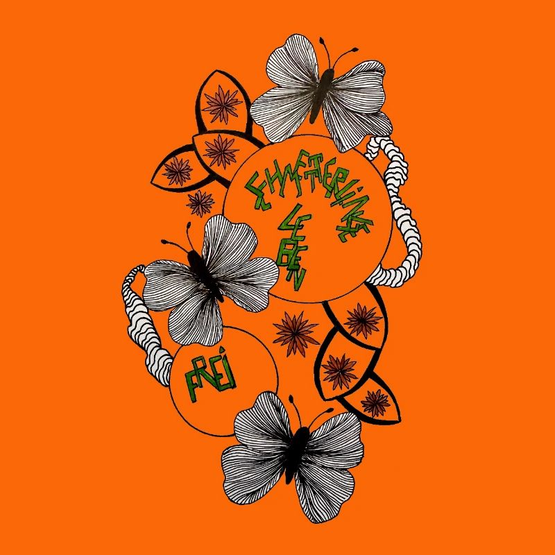 Hand Drawn Butterfly Floral Pattern