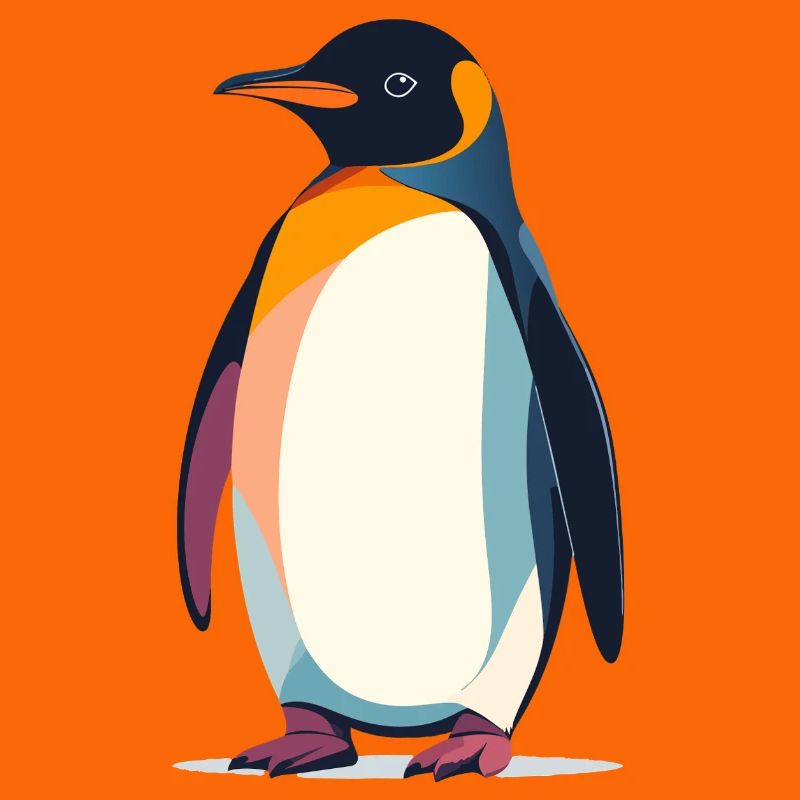 Graphique vectoriel abstrait du Pingouin debout sur la glace