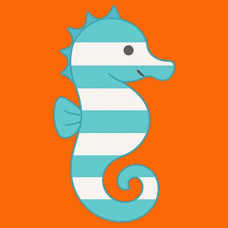 Hippocampe turquoise rayé