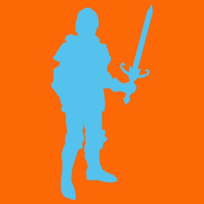 Blauer Ritter Silhouette