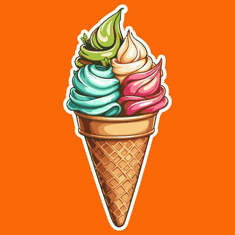 Bunte Swirl-Eiswaffel Muster