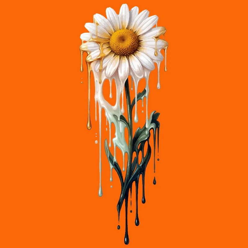 Daisy with dripping paint