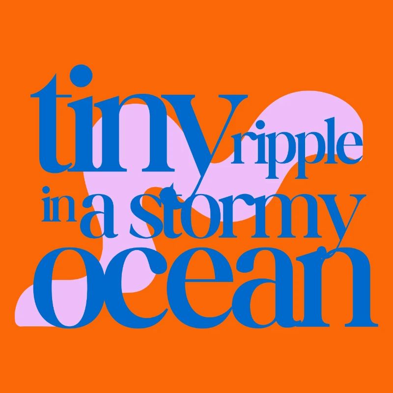 Tiny ripple in a stormy ocean (rosè background)
