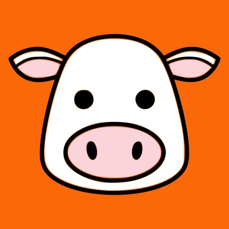 Mignonne Tête de Vache Visage Vector de la BD