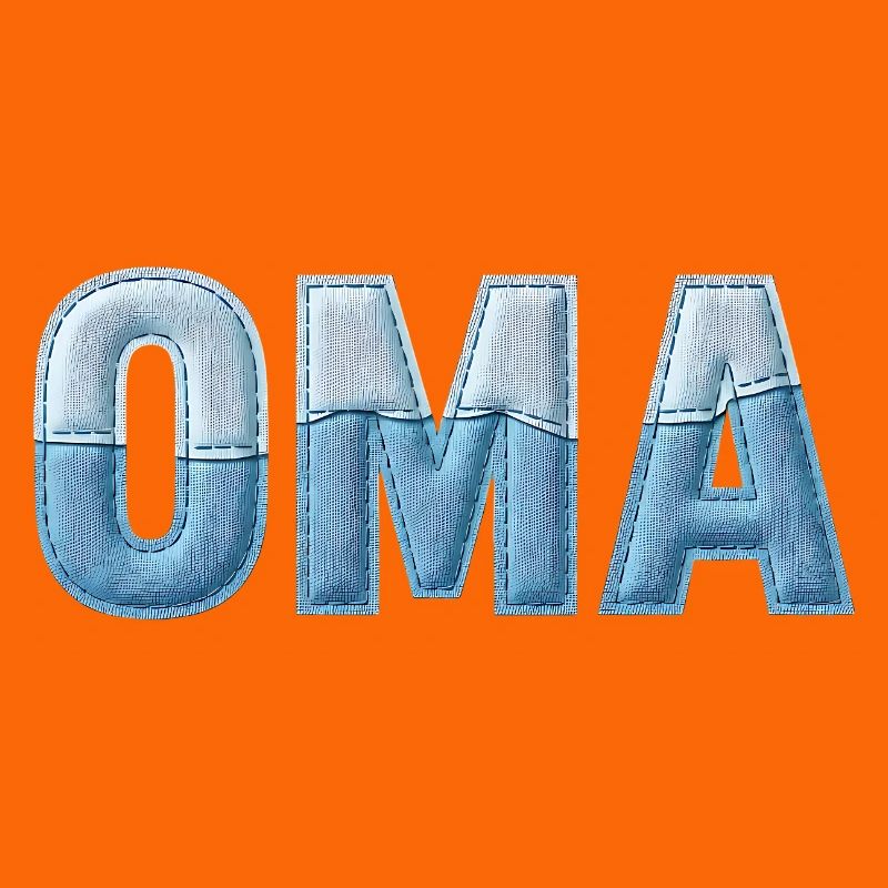 Oma Denim Schriftzug Patchwork Trend