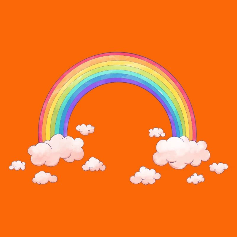 Rainbow dream with clouds