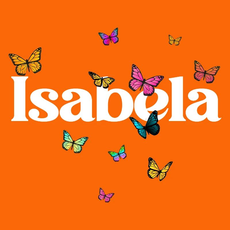 Schöner Mädchenname mit Schmetterlingen ISABELA