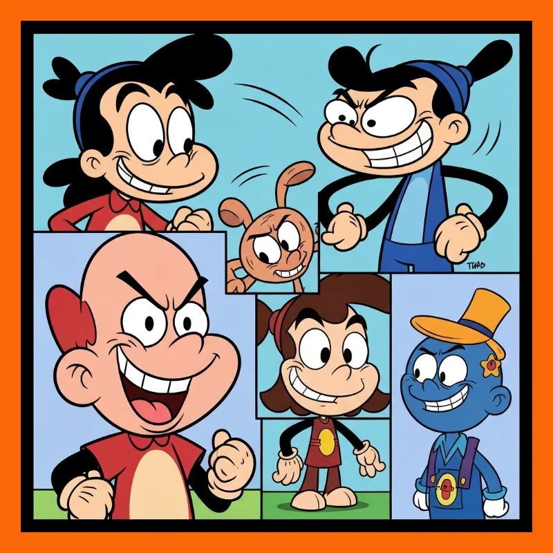 Retro Multicolor Comics Collage