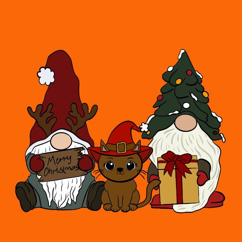 Gnome avec chat