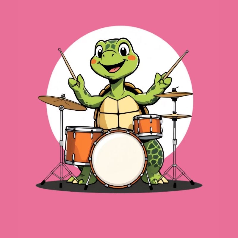 Turtle on the drum set