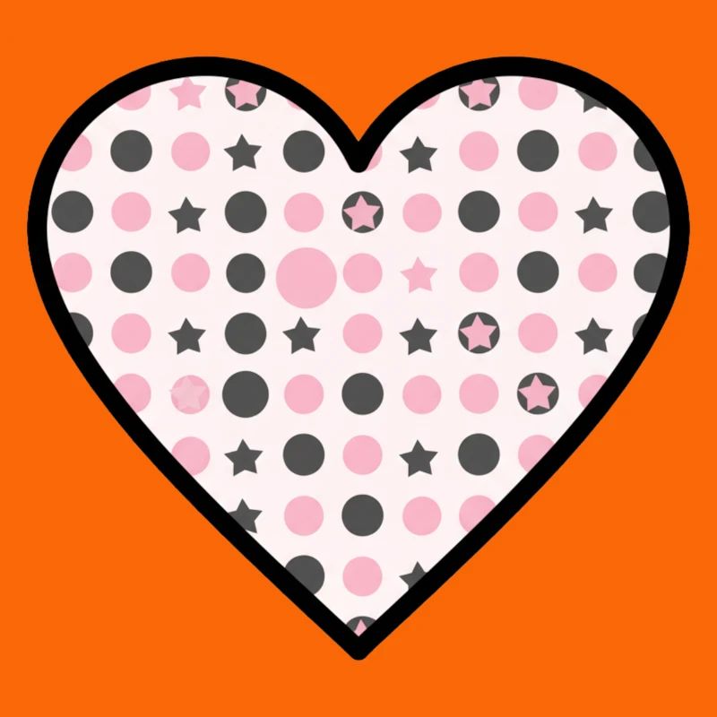 Heart Pattern Star Dots Cute Vector