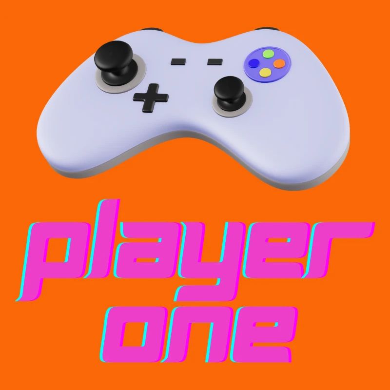 Neon Retro Controller Spieler Eins