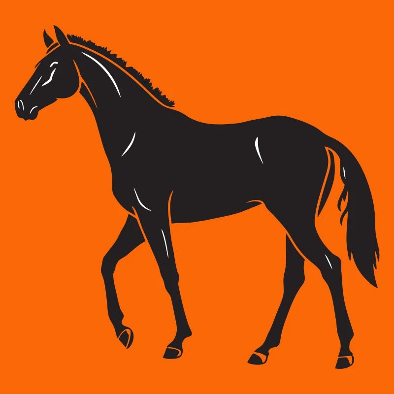 Conception élégante de la silhouette du cheval noir