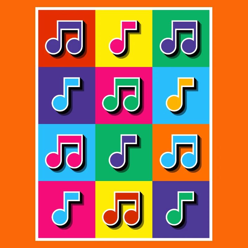 Mosaïque de notes musicales Pop Art