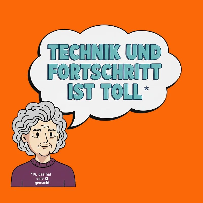 Technikliebe mit Oma Comic