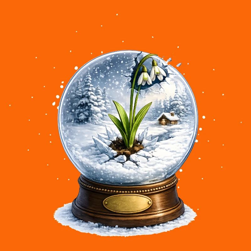 Snowdrop blasts snow globe
