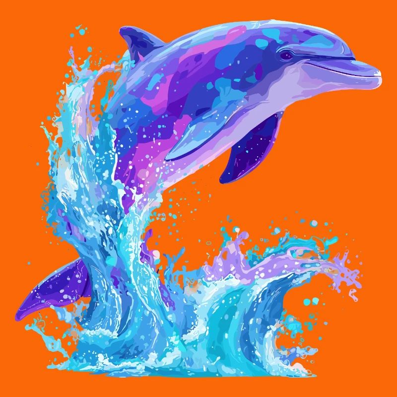Colored Dolphin Splash