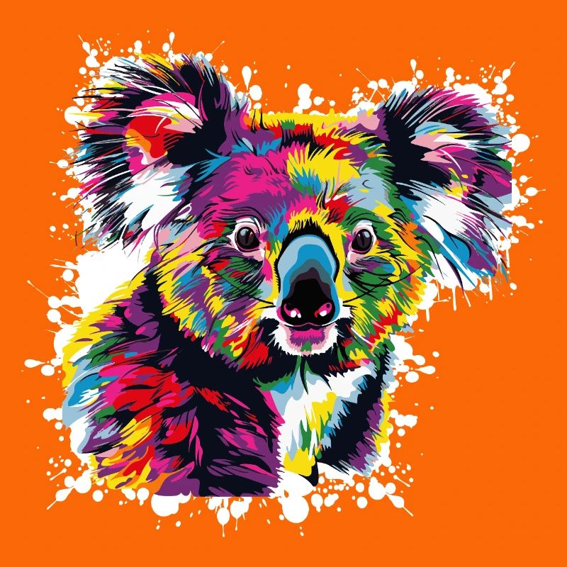 Kreativer Koala Farbexplosion