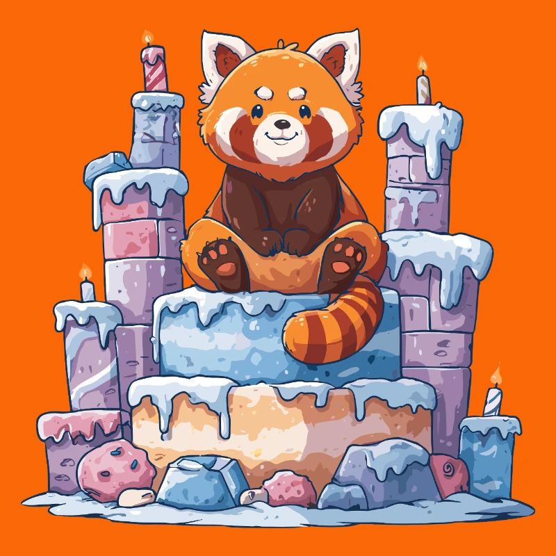 Roter Panda auf Eis-Torte