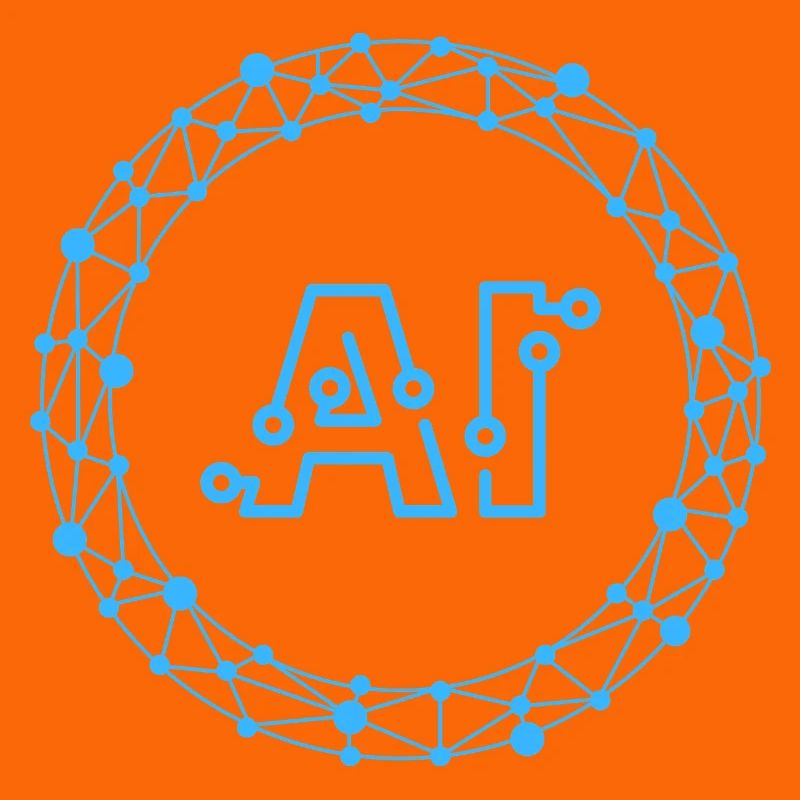 Futuristic AI Data Network Symbol